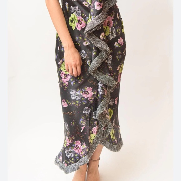 Cinq à Sept Black Floral Strapless Dress - Picture 3 of 7